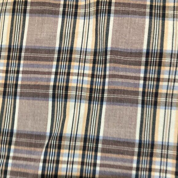 Banana Republic Purple Mens Plaid Button Up Cotton Shirt Size Large 16-16 1/2 - Picture 3 of 7